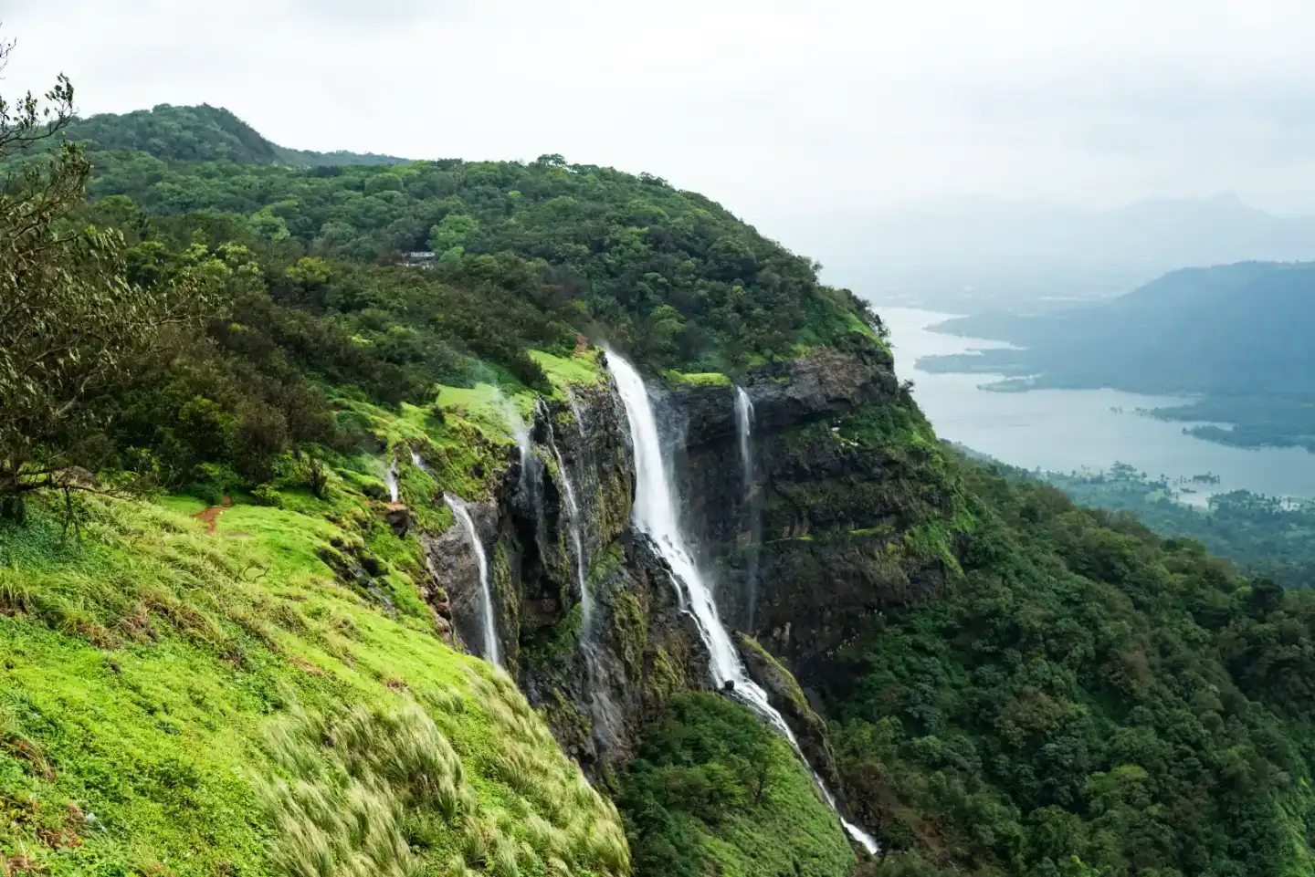 Sahyadri hills and waterfalls near Pune, Maharashtra