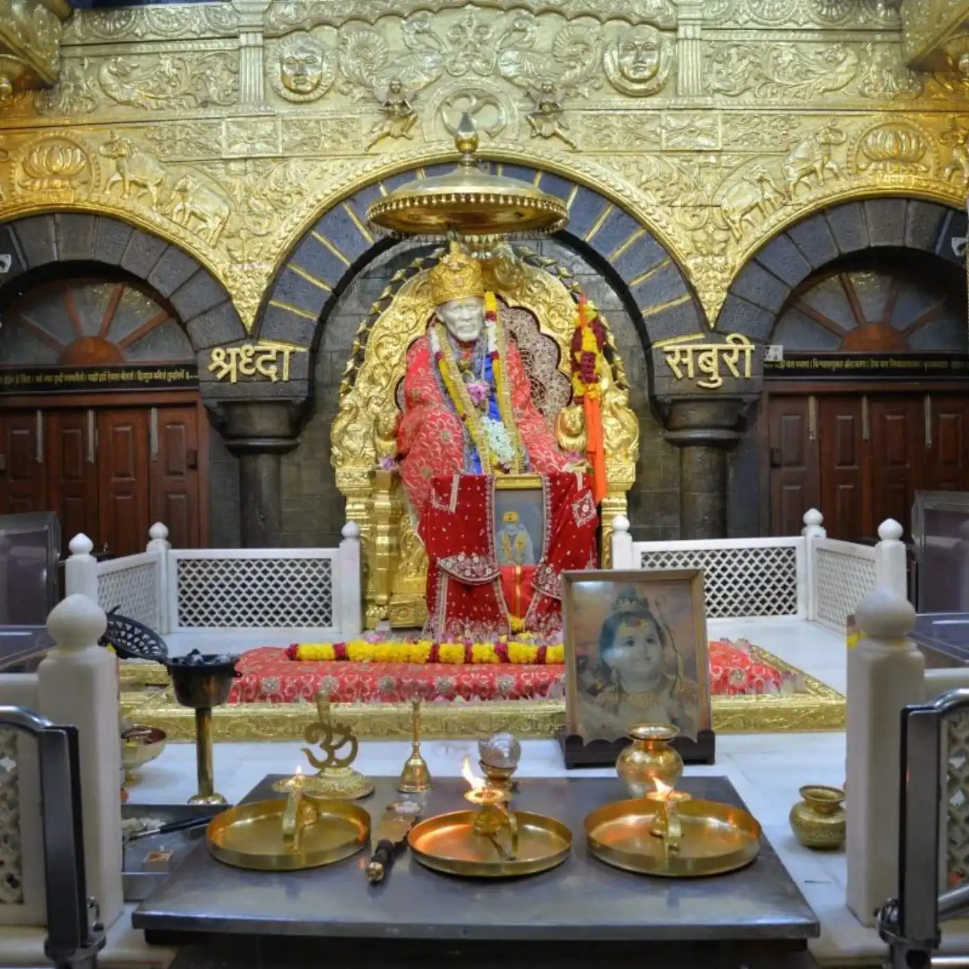 The golden sanctum of Shirdi Sai Baba